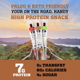 Craft Pork Jerky Snack Sticks, Jerky Variety Pack High Protein Meat Sticks, Paleo and Keto Friendly Jerky Sticks, Gluten-Free Low Carb Snacks, 3 X 1 oz Sticks - Big Fork