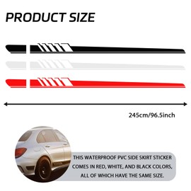 SamWinGear Car Sticker Decals for Trucks 4.52" x 88.58" Car Decal PVC Vehicles Creative Racing Sport Stripes Decals for Car Truck SUV Motorcycle Bike, Universal DIY Decorative Side Body Decals(White)
