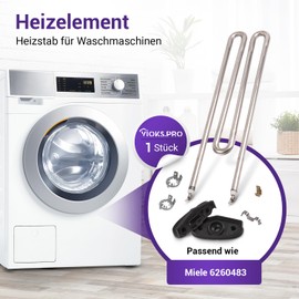 Viоks.pro Heating Rod 2100 W 230 V Replacement for Miеle 6260482 6260483 6260485 & IRCA 4043769 Heating Element 230 V Heating Rod - Washing Machine Heating Element - Replacement Parts for Washing