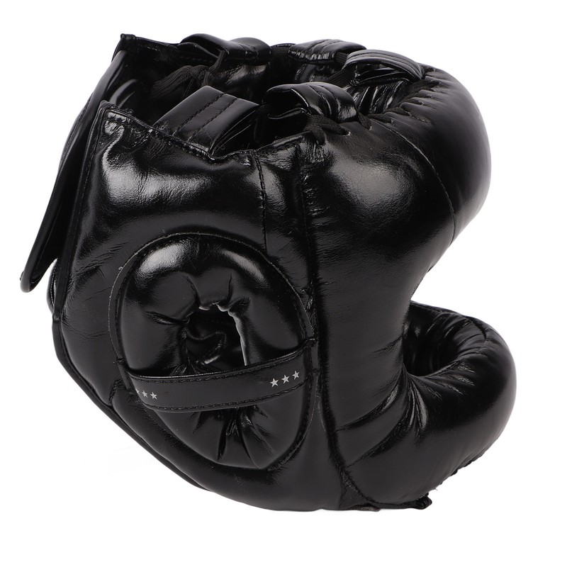 Boxing Headgear Black Head Guard Large Full Coverage PU Shock