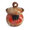 MudWorks Pottery Red Poppy Garlic Keeper