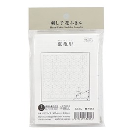 オリムパス製絲 刺し子の花ふきん布パック 霰亀甲 (白) H-1013