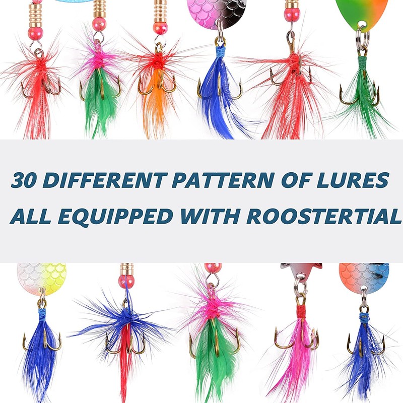 Trout Fishing Lure Roostertail Spinner Lures Kit Metal Spinner Spoon