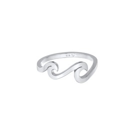 Elli Women's Maritime Basic Wave Ring in 925 Sterling Silver, 52, Sterling Silver, None