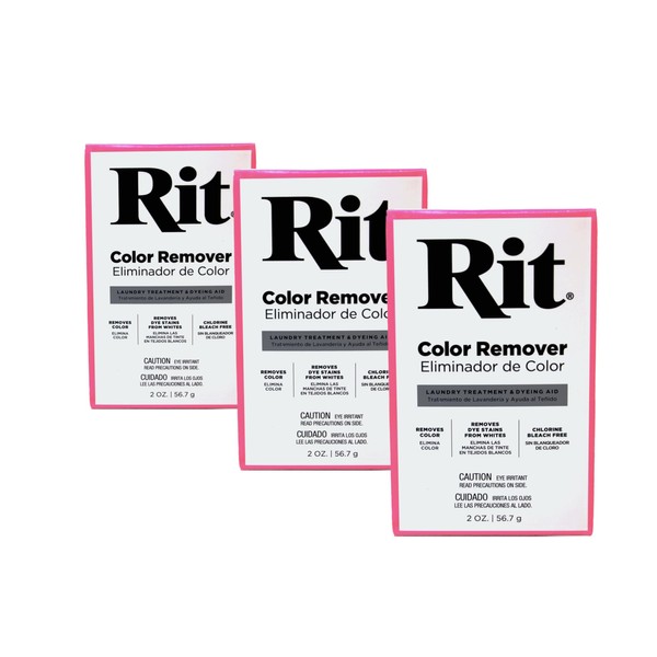 Rit Dye Laundry Treatment Color Remover Powder, 2 oz, 3-Pack