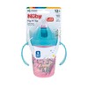 Nuby 2-Handle No-Spill Flip-it Fat Straw Printed Cup - 8oz/