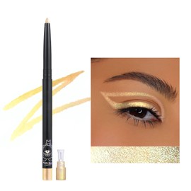 Erinde Green Eyeliner Pen Chameleon, Green Metallic Glitter Colourful Eyeliner Stick, Waterproof Eyeliner Stick, Multichrome Eyeshadow Pencil, Sparkling Durable Eye Makeup Stick