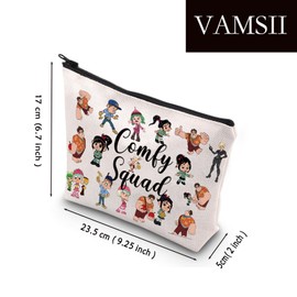 VAMSII Cartoon Movie Inspired Gift Comfy Squad Princess Makeup Bag for Fans, Comfy Squad