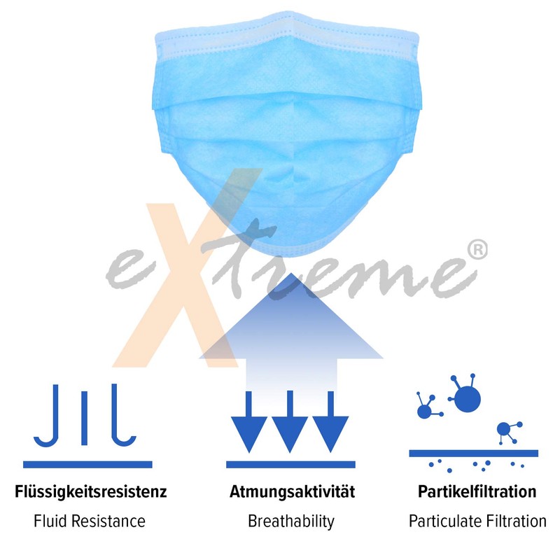 eXtreme Pack of 50 Disposable Masks, Breathable, 3-Layer Fleece, One