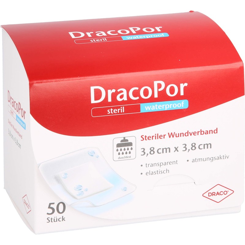 Dracopor Waterproof Sterile Wound Dressings 3.8 x 3.8 cm Pack
