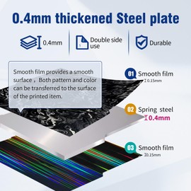 Upgraded 256x268mm Kobra 3 Build Plate Platform Double Sided H1H +Cloud Smooth Surface Build Plate Sheet, Flexible Removable Heated Bed Platform Mat for Anycubi Kobra 3/Kobra 3 Combo 3D Printer.