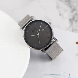 BUREI Men's Watch Simple Waterproof Analog Popular Watch Brand Stylish Men's Milanese Mesh Belt Watch, Bracelet Type