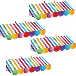 Tallew 4 Pcs 3D Circus Awning Wall Decoration Carnival Awning for Carnival Theme Party Classroom Decorations(Mixed Color and White)