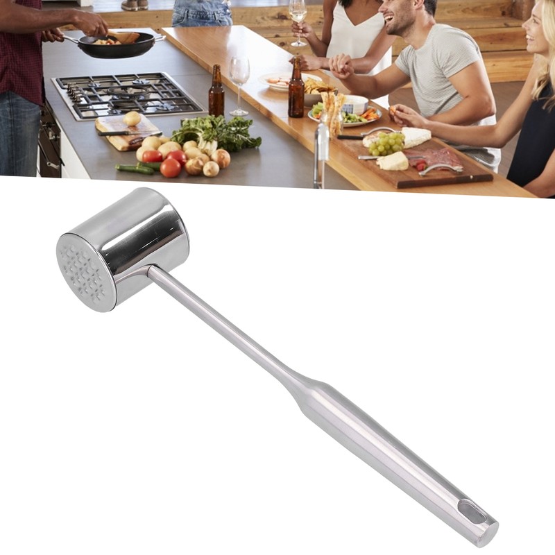 Meat Mallet Tenderizer Stainless Steel Hand Held Manual Anti Rust