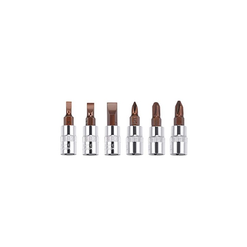 sourcing map 1/4" Drive Phillips Slotted Bit Socket Set, S2
