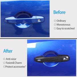 ABS Car Interior Center Consoles Decoration Cover Trim kit for Subaru BRZ Toyota 86 Accessories 2012-2020 (Car Door Handle Cover Trims, Carbon Fiber)