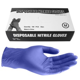 GENC BÉAUTY 100pcs Nitrile Gloves Disposable Gloves Food Safe Powder Free Latex Free Gloves for Tattoo, Mechanics, Hairdressing, Home use (Purple, Large)