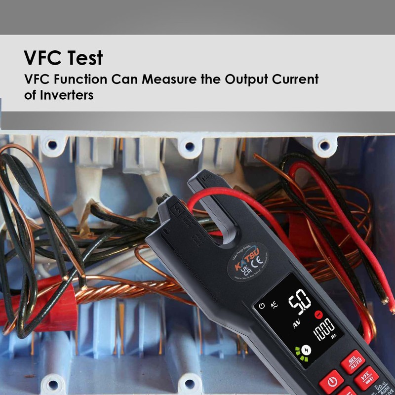 KATSU Digital Multimeter U Shape Clamp Meter 9999 Counts Portable