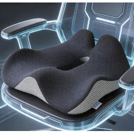 18x16.5 Inch Memory Foam Seat Cushion for Office Chair, Contoured Chair Pad