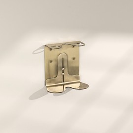 Kuishi Wall-Mounted Brass Soap Dispenser Bracket, 250-300 ml Soap Bottle Holder, Double Brass Coloured Mounted Wall Soap Dispenser, Resistant to Corrosion and markings, Bottles Not Included