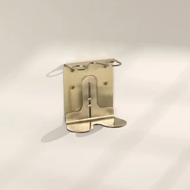 Kuishi Wall-Mounted Brass Soap Dispenser Bracket, 250-300 ml Soap Bottle Holder, Double Brass Coloured Mounted Wall Soap Dispenser, Resistant to Corrosion and markings, Bottles Not Included