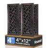 Howeall 4x12 Inches 4 Pack Heavy Duty Walkable Floor Register