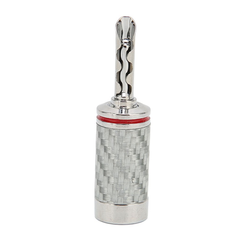 4pcs BFA Banana Plug Brass White Carbon Fiber Shell Speaker