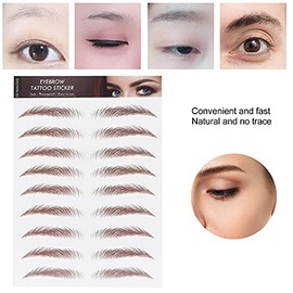 Pegatina de Transferencia de Cejas para Mujeres, Tatuajes Temporales 6D, Parches Impermeables para Forma
