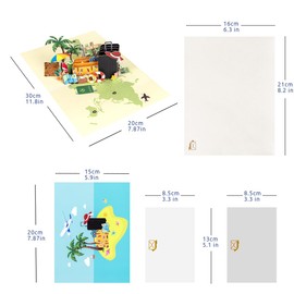 CNLITIHEKA Travel Pop Up Card for Daughter, 3D Happy Birthday Card for Wife, Retirement Card for Mom.