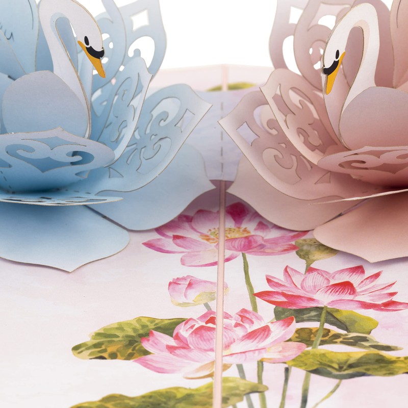 Pop Up Card 2 Swans