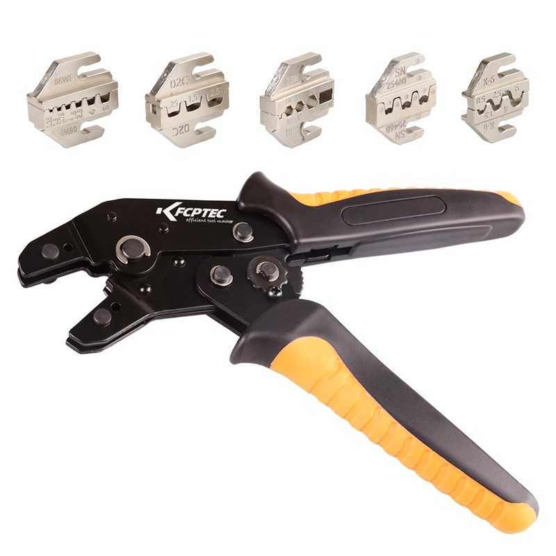 KF CPTEC Interchangeable Ratchet Crimping Tool Set of 6 Pieces,
