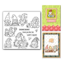arriettycraft Easter Clear Stamps for Card Making Decoration,Journaling DIY Scrapbooking Easter Gnome Egg Transparent Seal Stamps for Album Paper Crafts