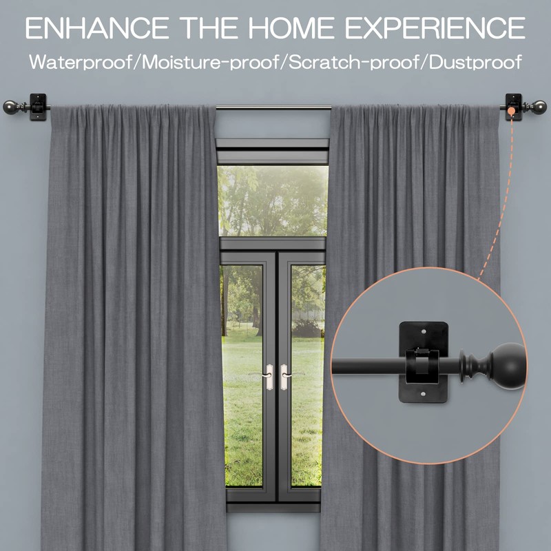 CIEMGNZOC 6-Pack Curtain Bracket Holders, Universal Self-Adhesive Wall Mounts, Fits