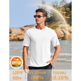 TACVASEN Men's Shirt Quick Dry UPF 50+ Swimming Shirts for Men Lightweight Running Tees Fishing Gym Workout Performance T-Shirt for Mens