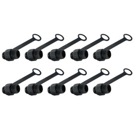 10Pcs M12 Connector Dust Cover, M12 Socket Panel Mount Dust Thread Cap Plastic Screw Caps, Screw Waterproof Lid Plug Protection Cap for Panel-Mount Sockets for Panel-Mount Plugs (Female)