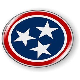 Tennessee State Flag 3D Domed CAR Emblem Badge Sticker Flexible Round