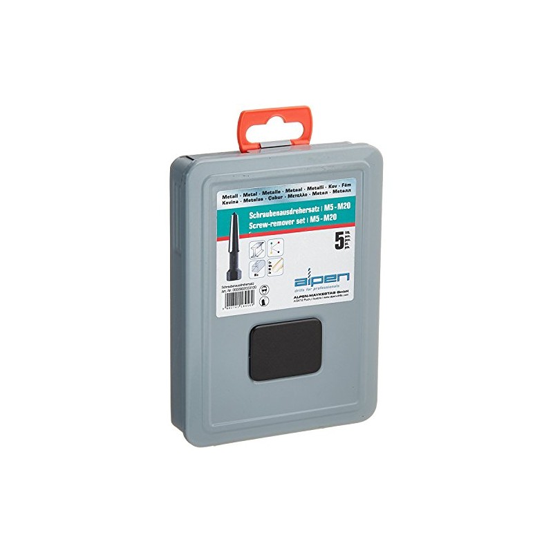 Alpen 902003100 Screw-Remover Set M5-M20 5 pcs, Grey