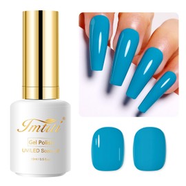 Imtiti Blue Gel Nail Polish, 15ML Turquoise Blue Gel Polish Autumn Winter Gel Nail Polish Soak Off LED UV Nail Gel Polish DIY Nail Art Starter Manicure Salon Gel Nail Kit