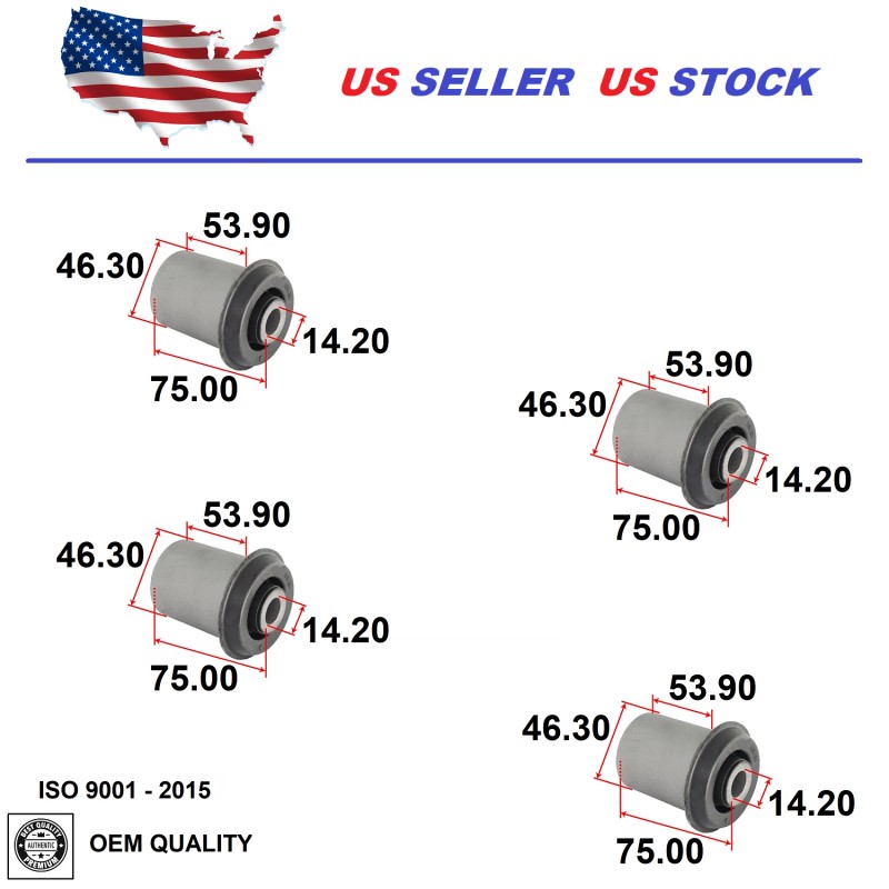 2MPLASTIC Rear Control Arm Bushing For Mitsubishi Montero 2001-2006 Set