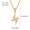 Kawailay Flash Necklace Rhinestone Flash Pendant Chain Rock Punk Hip