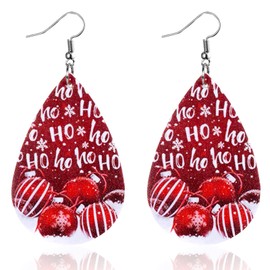 YINCUO Christmas Earrings for Women Leather Xmas Dangle Jewelry Outfits Accessories