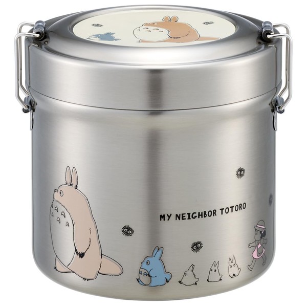 Skater STLB2DXAG-A Insulated Vacuum Stainless Steel Rice Bowl Lunch Box, DX 21.4 fl oz (640 ml), Ultra Lightweight, Antibacterial, My Neighbor Totoro, March, Studio Ghibli