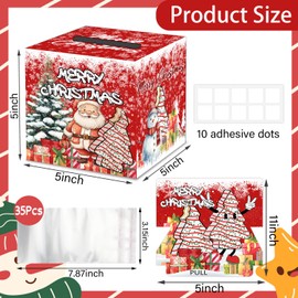 SHLINCO Christmas Baking Piggy Banks - Cash Withdrawal, Party Favors for Men and Women, Surprise Box Gifts for Kids and Adults, Party Decorations (35 Clear Bags)