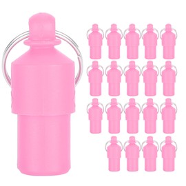 20pcs AntiLost Pet Tag  Dog Cat ID Name Address Label Storage Barrel Tube Collar Pendant(Pink )