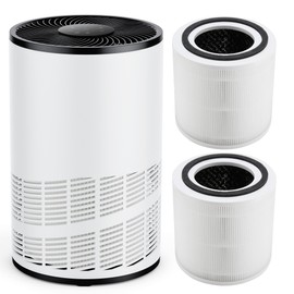 Sweetcrispy Air Purifiers for Home,Quiet Air Purifier with 2 Replacement HEPA 3-in-1 Filter for Bedroom with Sleep Mode Speed Control Timer, Portable Air Cleaner for Smoke Dust Pollen Pets Dander Odor