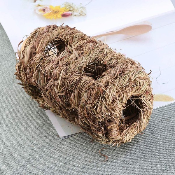 Small Animals Hideout House Grass Hideaway Tunnel Chew Toys Activity