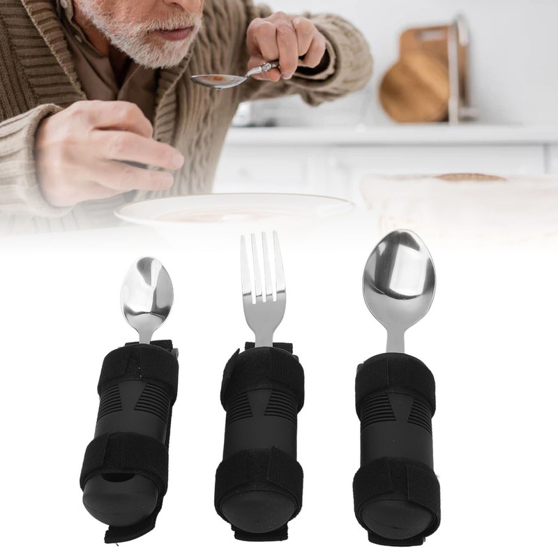 Adaptive Utensils Non Slip Handle Hemiplegia Aid Utensils Elderly Fork