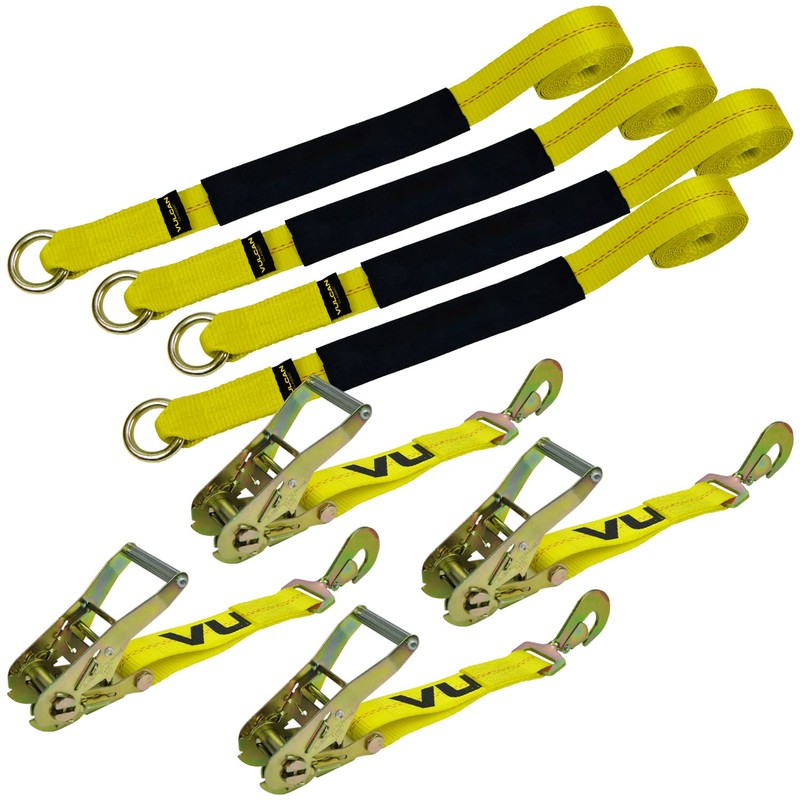 VULCAN Car Tie Down - Twisted Snap Hooks - Lasso