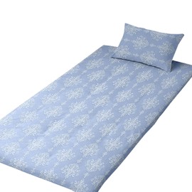 Merry Night FF13117-76 Easy to put on and take off L-shaped zipper 100% cotton futon cover "Damask" blue single long approx. 41.3 x 84.6 inches (105 x 215 cm) wide opening easy to put in futon