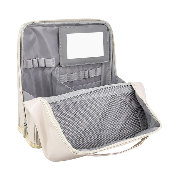 KYNUG 2025 Standing Makeup Bag Waterproof, PU Makeup Organizer with